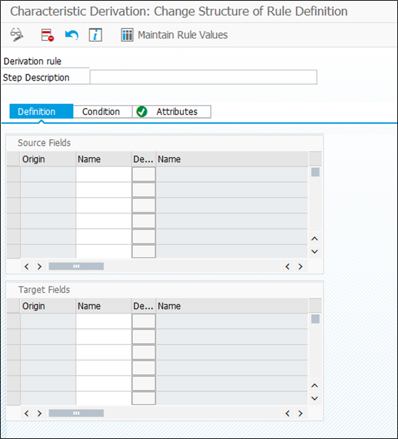 Derivation rule config screen SAP COPA