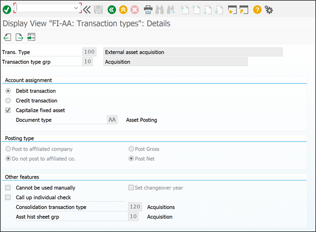 SAP New Asset Accounting in S4HANA – Transaction type